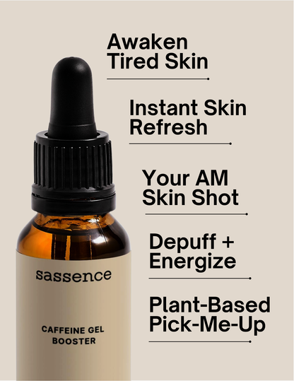 The caffein booster serum bottleRevitalize tired, puffy skin with 1% Caffeine Gel Concentrate, one of the best skin care products for a fresh, energized look. This lightweight formula reduces puffiness, restores radiance, and works as an it skin care product for brightening your complexion. Perfect for morning use, giving skin a rejuvenated, awake feel.